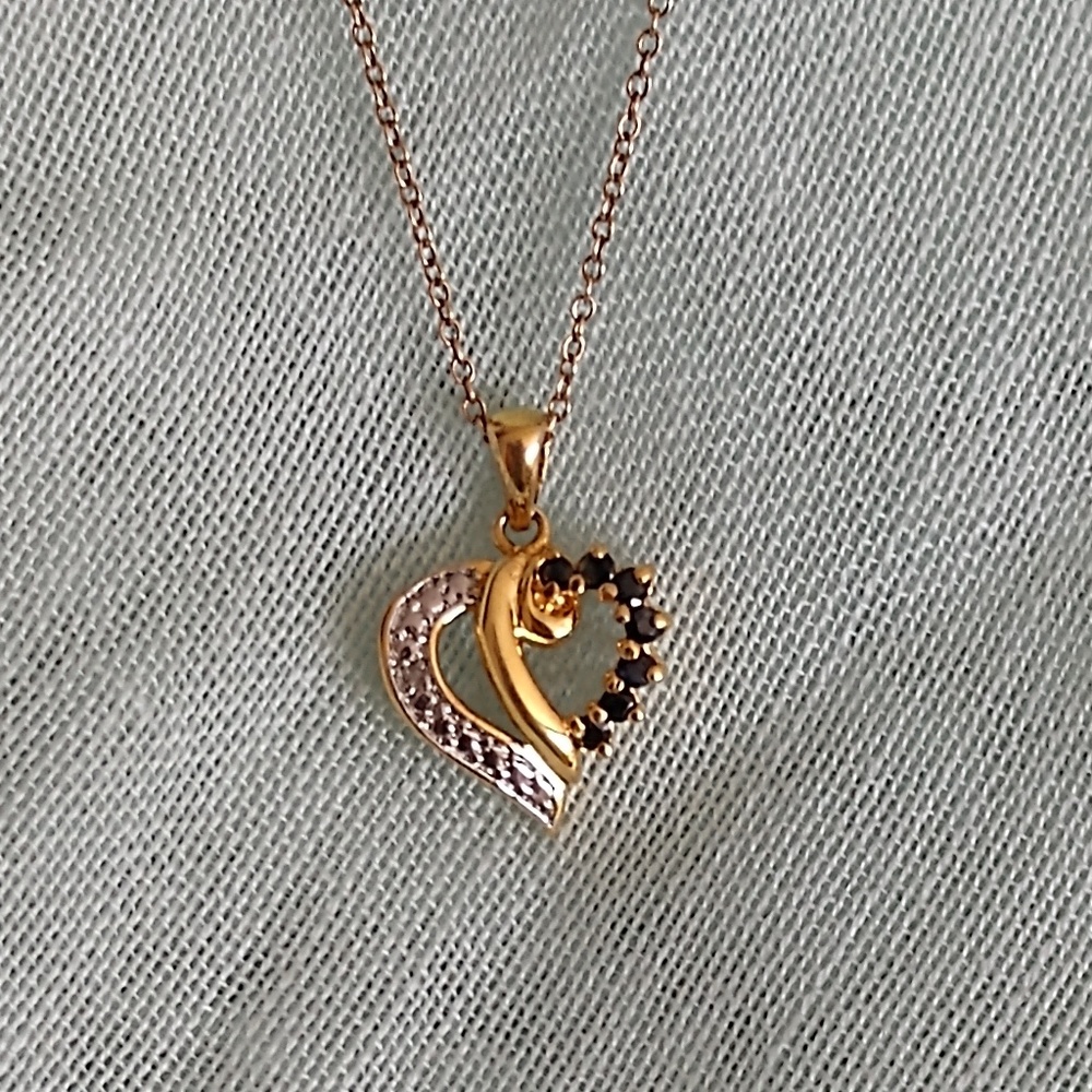 Gold Plated Sterling Silver Heart Pendant Necklace